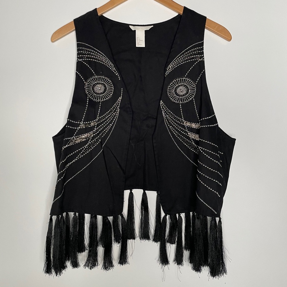 H&M Embellished fringe vest